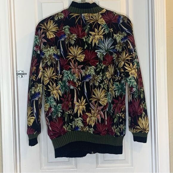 ZARA Tropical Hawaiian Bomber Jacket Size XS - Picture 4 of 13